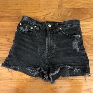 BDG black denim shorts